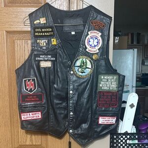 Harley-Davidson Black Leather Vest with Patches